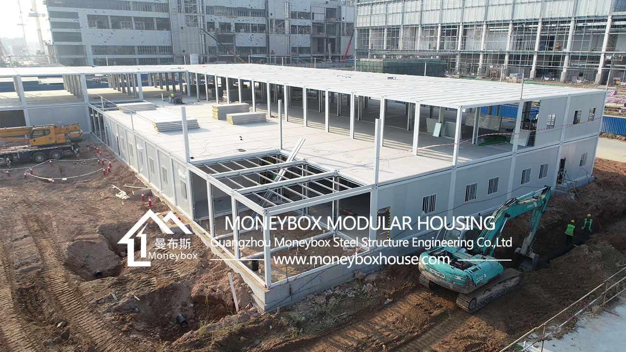 Luxury flat pack container house for construction site offices