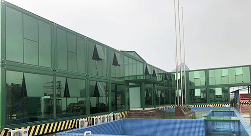 immeubles de bureaux muraux en verre de luxe conteneur vert maison